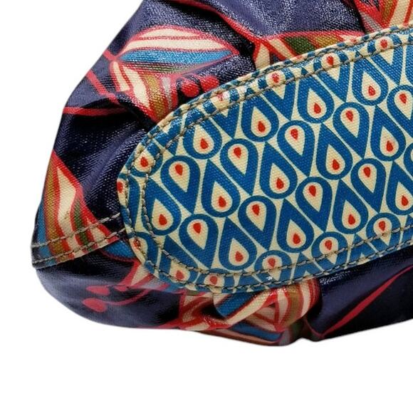 FOSSIL Key-Per Floral Tulips Coated Canvas Hobo Shoulder Handbag - Picture 8 of 13